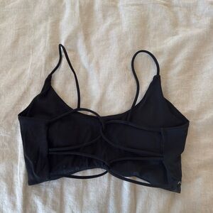 Women's Black Open Back Sports Bra